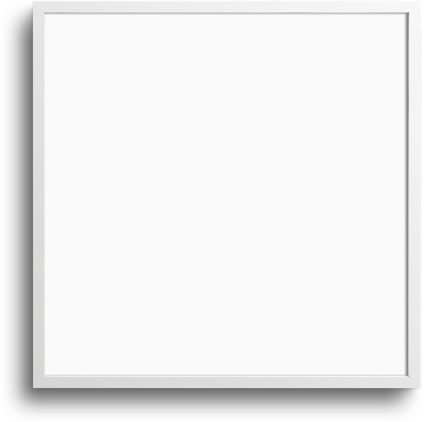 #132 White square picture frame mockup isolated on a transparent background