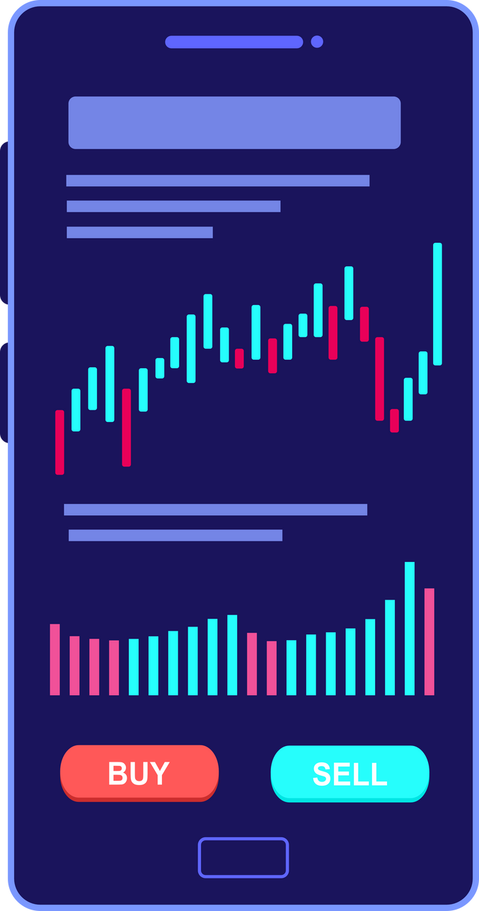 mobile stock trading concept, online trading, stock market analysis